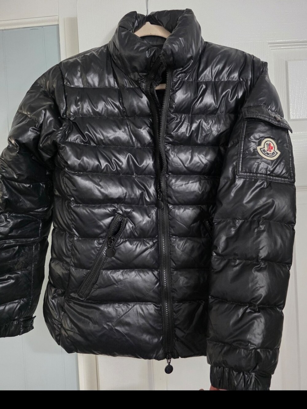 MONCLER BADY GLOSSY Black Quilted Puffer Jacket Luxury 2 Vintage Y2K Ski Snow
